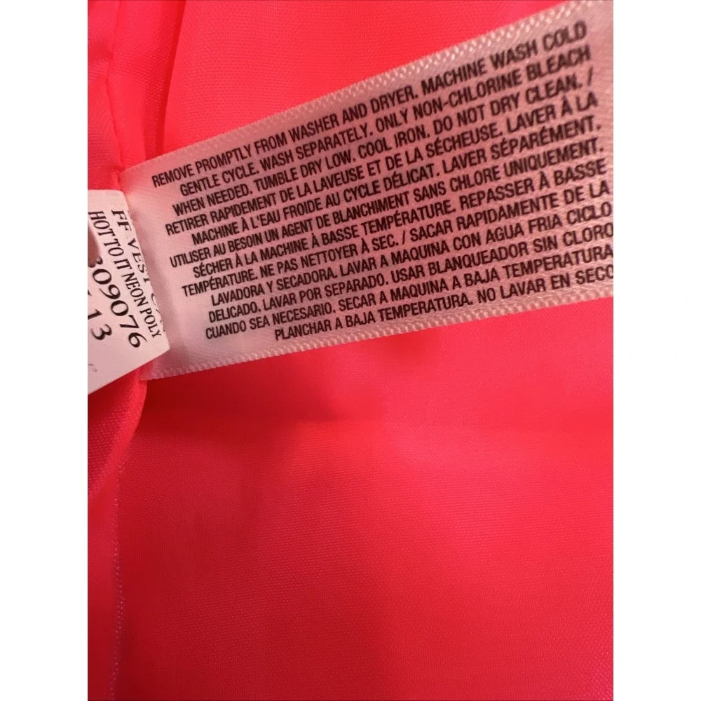 Old Navy Girls 8 Coral‎ Pink Puffer Vest Winter Warm Fleece Lined Barbie Hanging